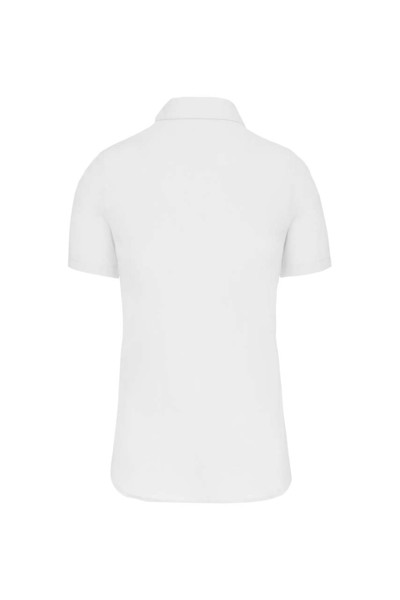 Ladies' Short-Sleeved Cotton Poplin Shirt - White / 2XL