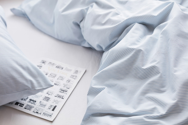 VINGA Linge de lit en coton, set de 4 pièces,  Montgomery - Bleu