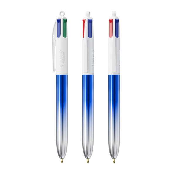 BIC® 4 Couleurs® Bicolor - Bleu/Argent