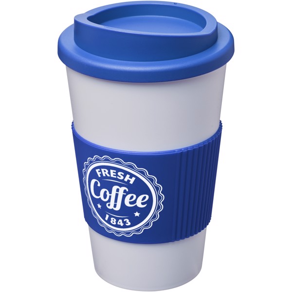 Copo isolado com pega de 350 ml "Americano®" - Azul médio / Branco