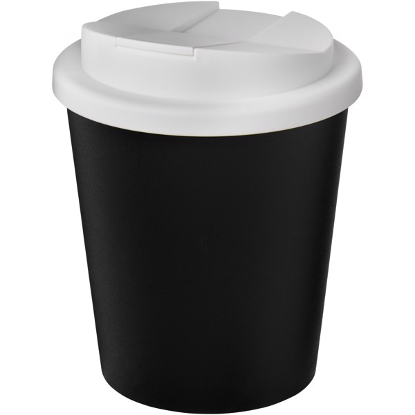 Americano® Espresso Eco 250 ml recycelter Isolierbecher mit auslaufsicherem Deckel - schwarz / weiss
