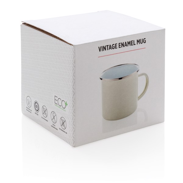 Xd Collection enamel mug, 350 ml carbon steel - White