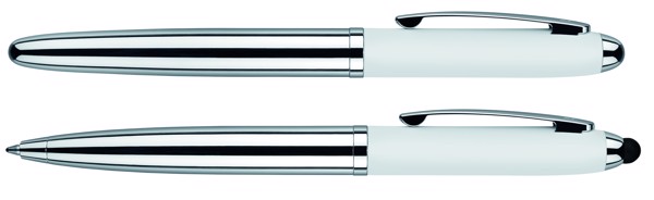 Senator® Nautic Soft Touch Set, Ball Pen And Rollerball With Case - White