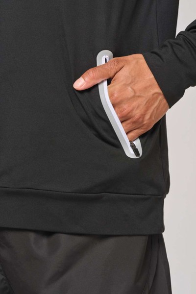 Sportska majica s kapuljačom i izrezom s patentnim zatvaračem - Red / XL