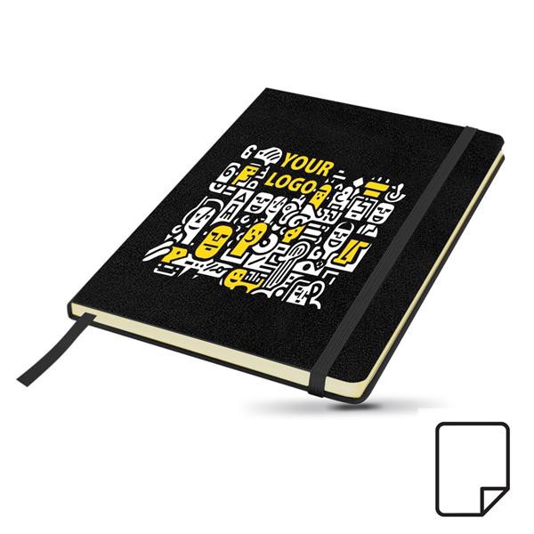 Bloco De Notas A5, Com Capa Em Cartão E Bolsa - Branco