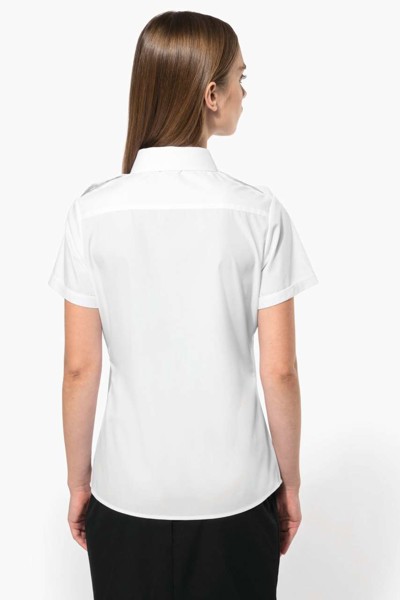 Ladies’ Short-Sleeved Pilot Shirt - White / S