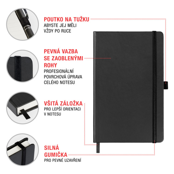Notique Notes Eukalyptus, Linkovaný, 13 x 21 cm