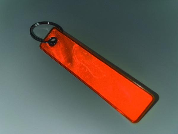 Reflective key ring in PVC Keyflect - Neon Orange