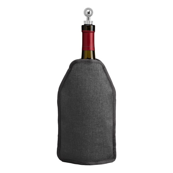Nest Recycled Polyester Heathered Wine Bottle Cooler – 16.3 x 22.5 cm - Grey / Silkscreen