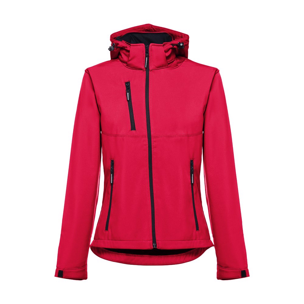 THC ZAGREB WOMEN. Women's softshell with removable hood - Red / M