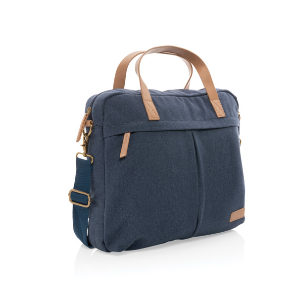 Impact AWARE™ 16 oz. recycled canvas laptop bag - Blue