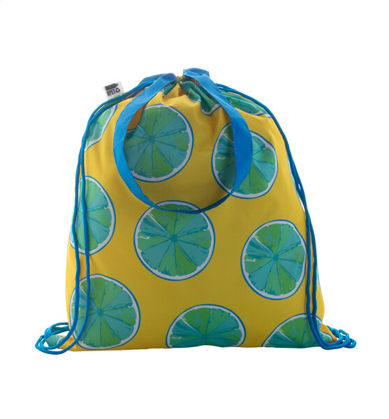 Sac à cordon personnalisé CreaDraw Shop RPET - Bleu / Blanc