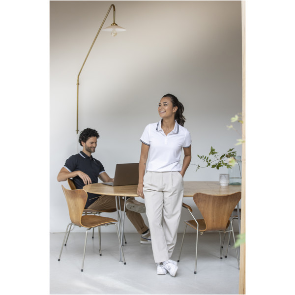 Polo de manga curta com friso para homem "Amarago" - Branco / 2XL
