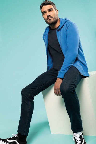 Full Zip Hooded Sweatshirt - Light Royal Blue / XS