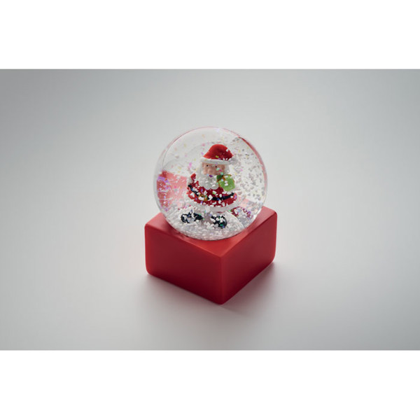 Small snow ball glass ornament Santo