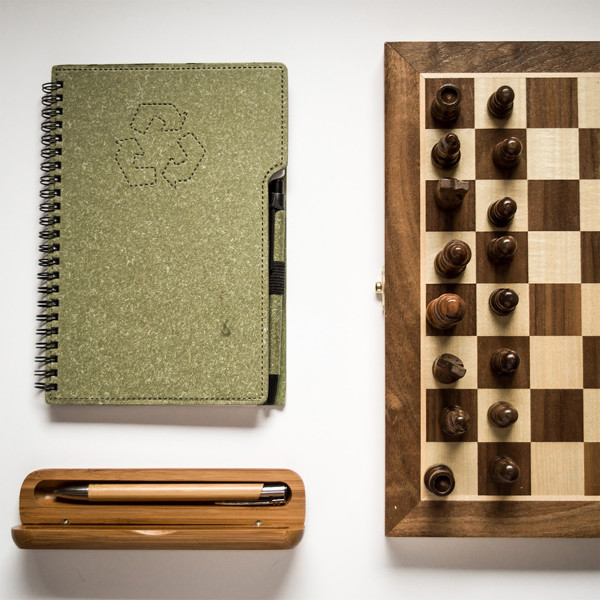 Vizela ballpen in bamboo case - Brown
