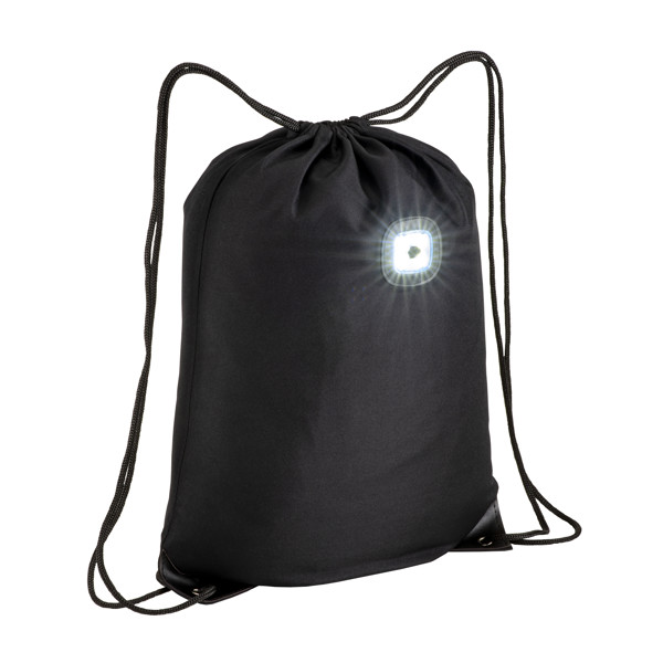 300D Polyester Backpack With Cob Led Light, Reinforced Corners.