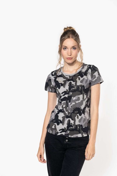 Ladies' Short-Sleeved Camo T-Shirt - XS