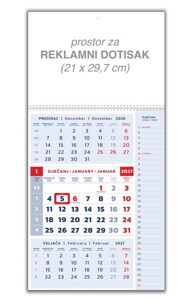 Poslovni kalendar – Veliki plavi note