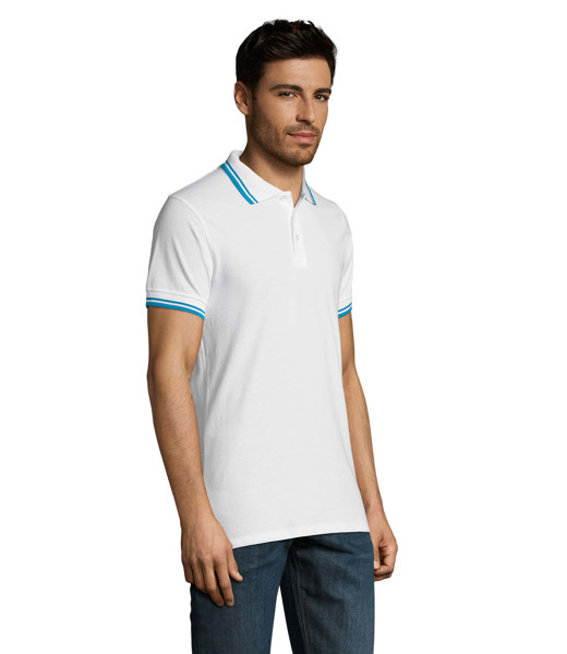 PASADENA FÉRFI POLO 200 Pasadena Men - Fehér / Aqua KékL