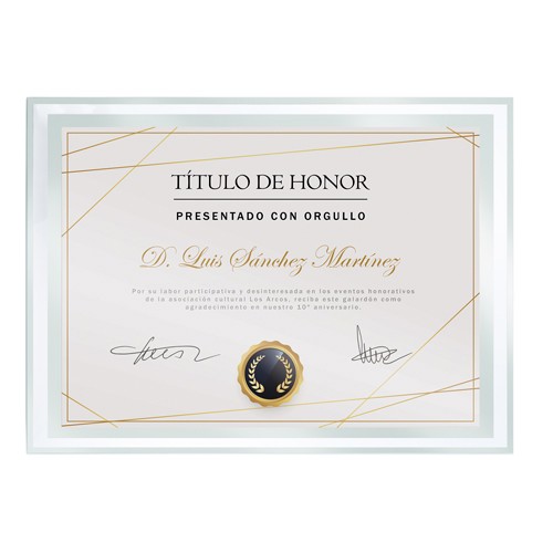 <p>GLASS FRAME DIPLOMA A5 “BISELA”</p>