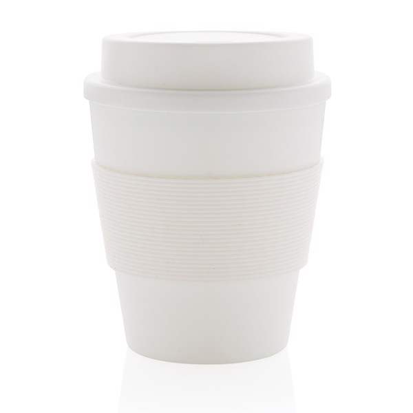 Reusable Coffee cup with screw lid 350ml - White