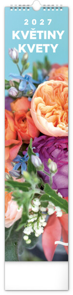 Notique Nástěnný Kalendář Květiny – Kvety 2027, 12 x 48 cm