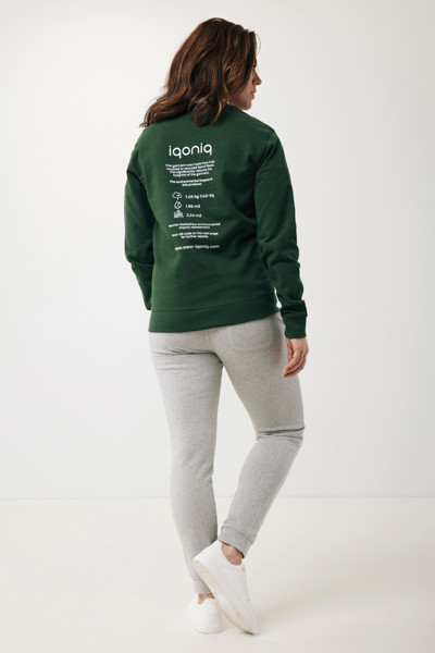 Sweater à col rond en coton recyclé Iqoniq Zion - Forest Green / XXXL