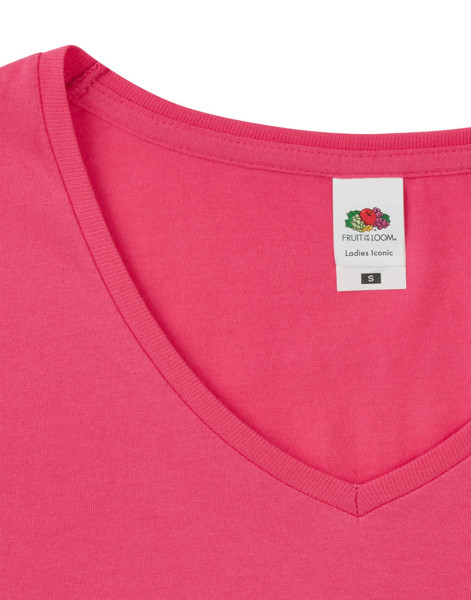 Ladies' Iconic 150 V Neck T - Powder Rose / XS