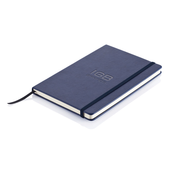 Carnet A5 à couverture rigide en PU - Bleu Marine