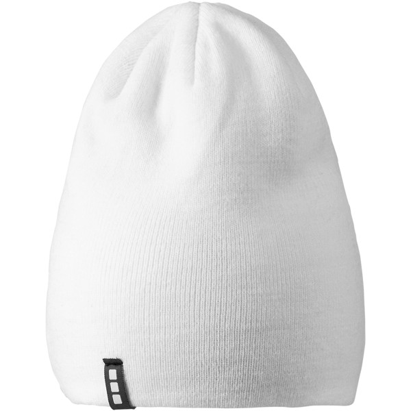 Gorro acrílico com etiqueta contrastada "Level" - Branco