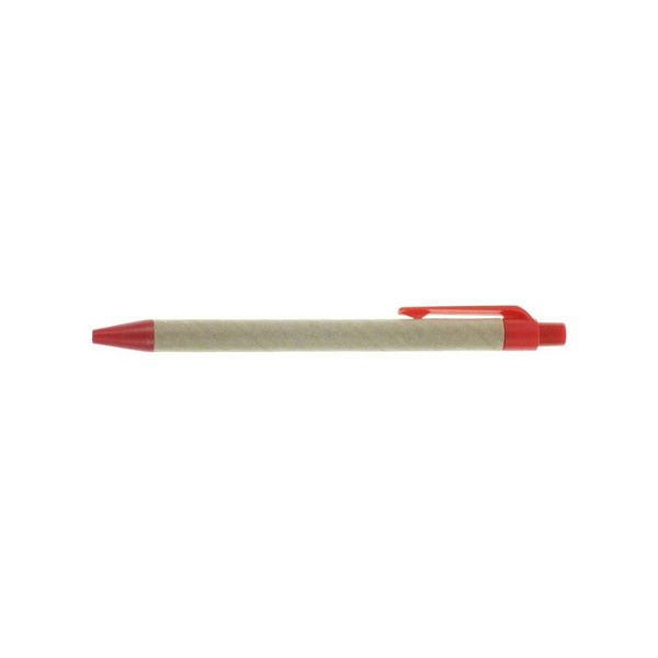 Recycled cardboard ball pen | Nicholas - red