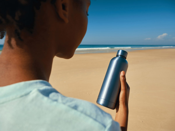 Bouteille isotherme 500ml en acier inoxydable recyclé RCS - Bleu Clair