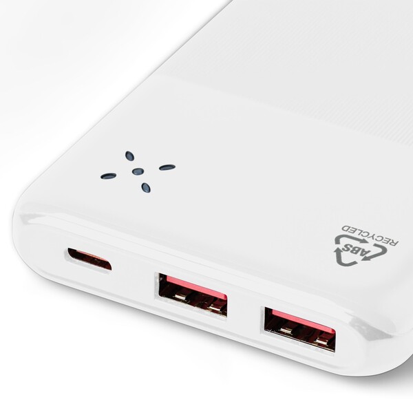 Recycled ABS powerbank Tavi - white