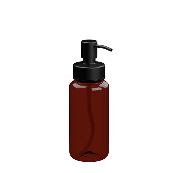 Soap Dispenser "Deluxe" 0.4 L, Coloured - Transparent-Brown / Black