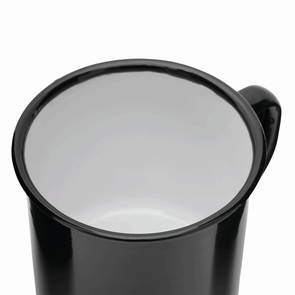 Smaltovaný hrnček Retro Cup - Čierna / Biela
