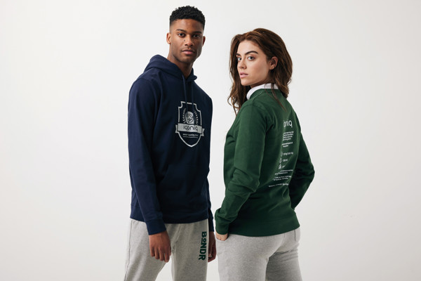 Sweater à col rond en coton recyclé Iqoniq Zion - Forest Green / XXXL
