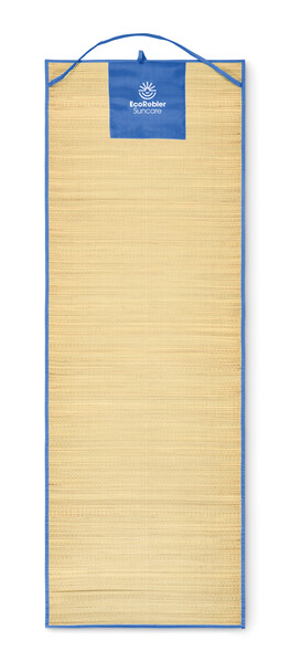 Natte plage paille naturelle Rafia - Bleu Royal