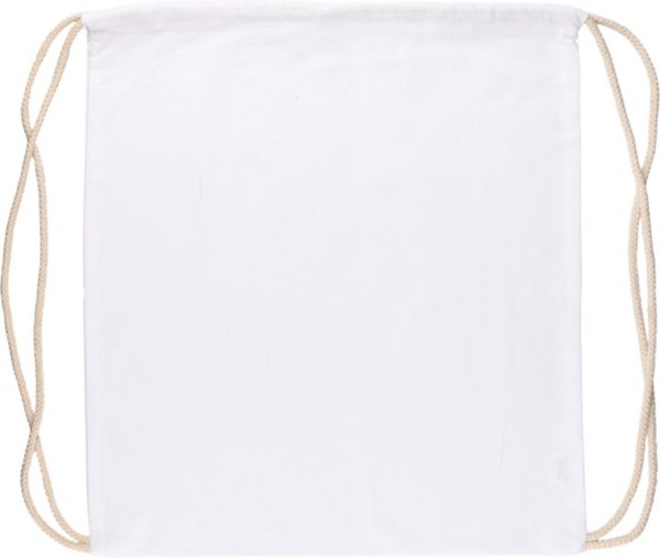 Mochila com cordão em algodão Oeko-Tex (140 g/m2) Bridget - White