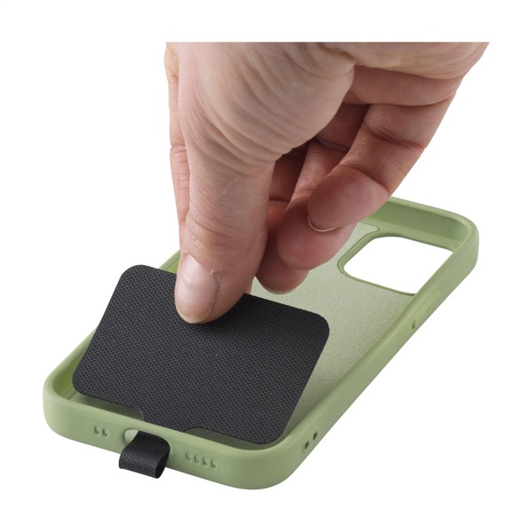 Lace Lanyard GRS RPET 0,5 cm phone keycord - Black