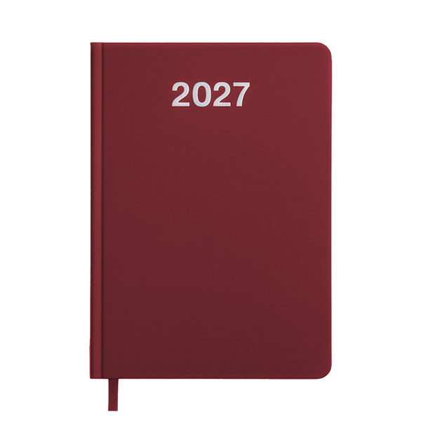 Agenda Giornaliera 2027. Copertina Rigida In Cartoncino Laminato Opaco - Bordeaux