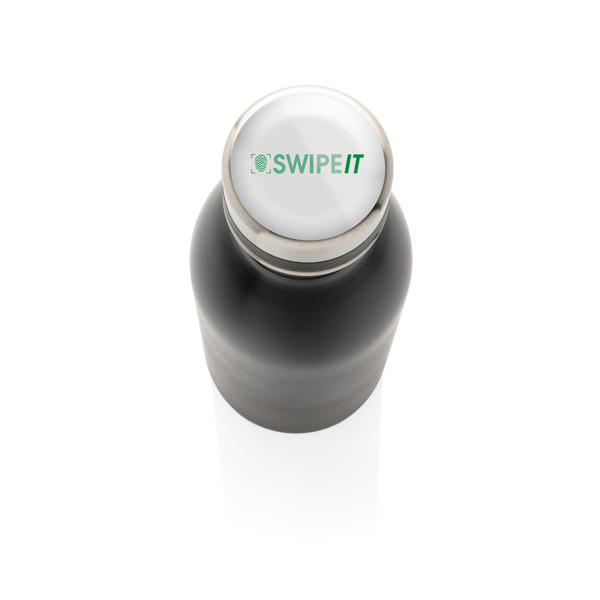 RCS gerecycled roestvrijstalen luxe waterfles - Zwart