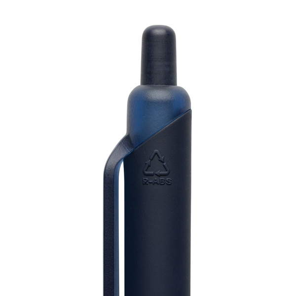 Stylo avec finition gomme en ABS recyclé certifié GRS Tide - Bleu Marine