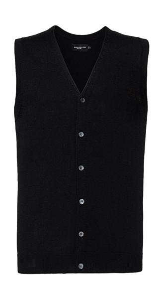 Men's V-Neck Sleeveless Knitted Cardigan - Black / 4XL