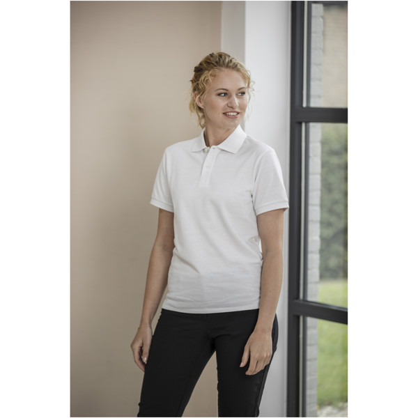 Emerald short sleeve unisex Aware™ recycled polo - White / 2XS