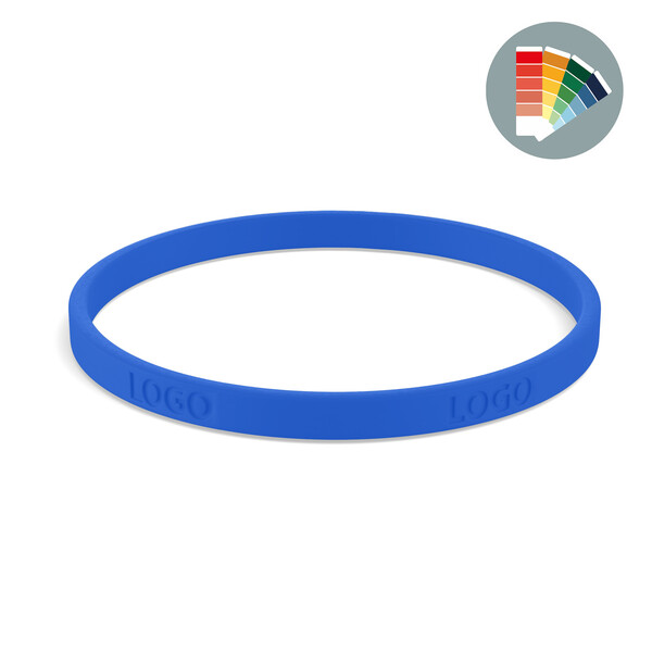 Customised silicone wristbands (5mm width) - 20x0.5x0.2cm