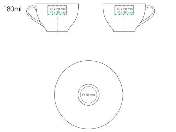 Princess porcelain cup, 180 ml - 180 ml