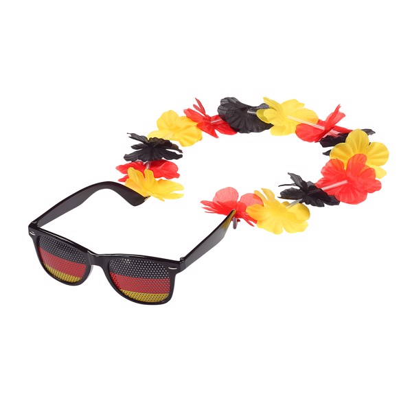 Spaßbrille "Germany" Mit Blumenkette