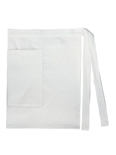 Waist Apron Lady w/pocket Canvas - White