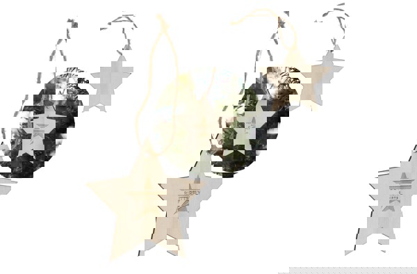 Star shaped wooden christmas ornament